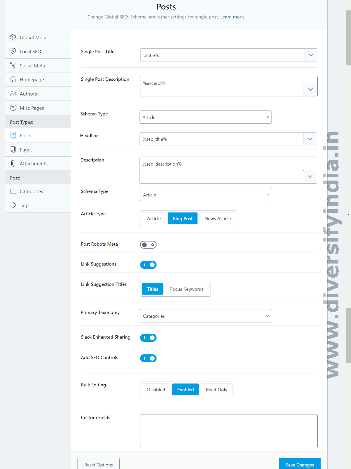 Rank Math Settings for Blog Posts SEO