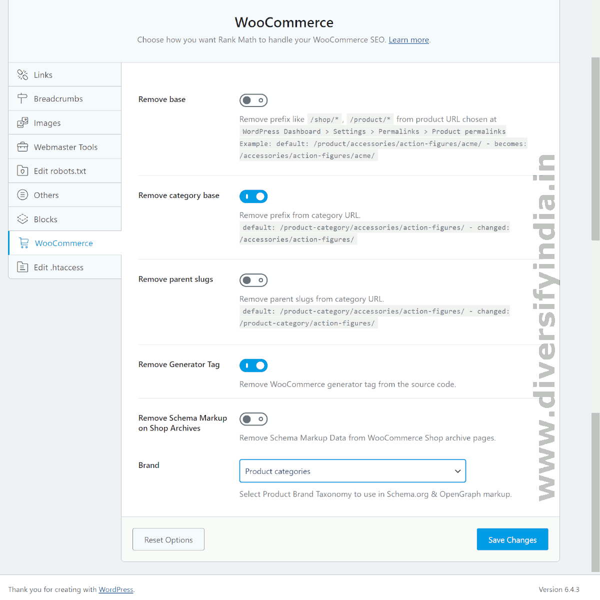 Rank Math SEO - WooCommerce General Settings