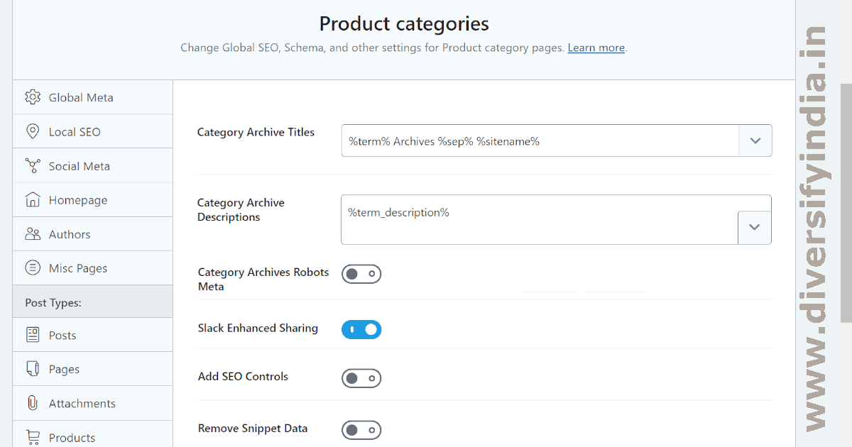 WooCommerce Product Categories Archive SEO