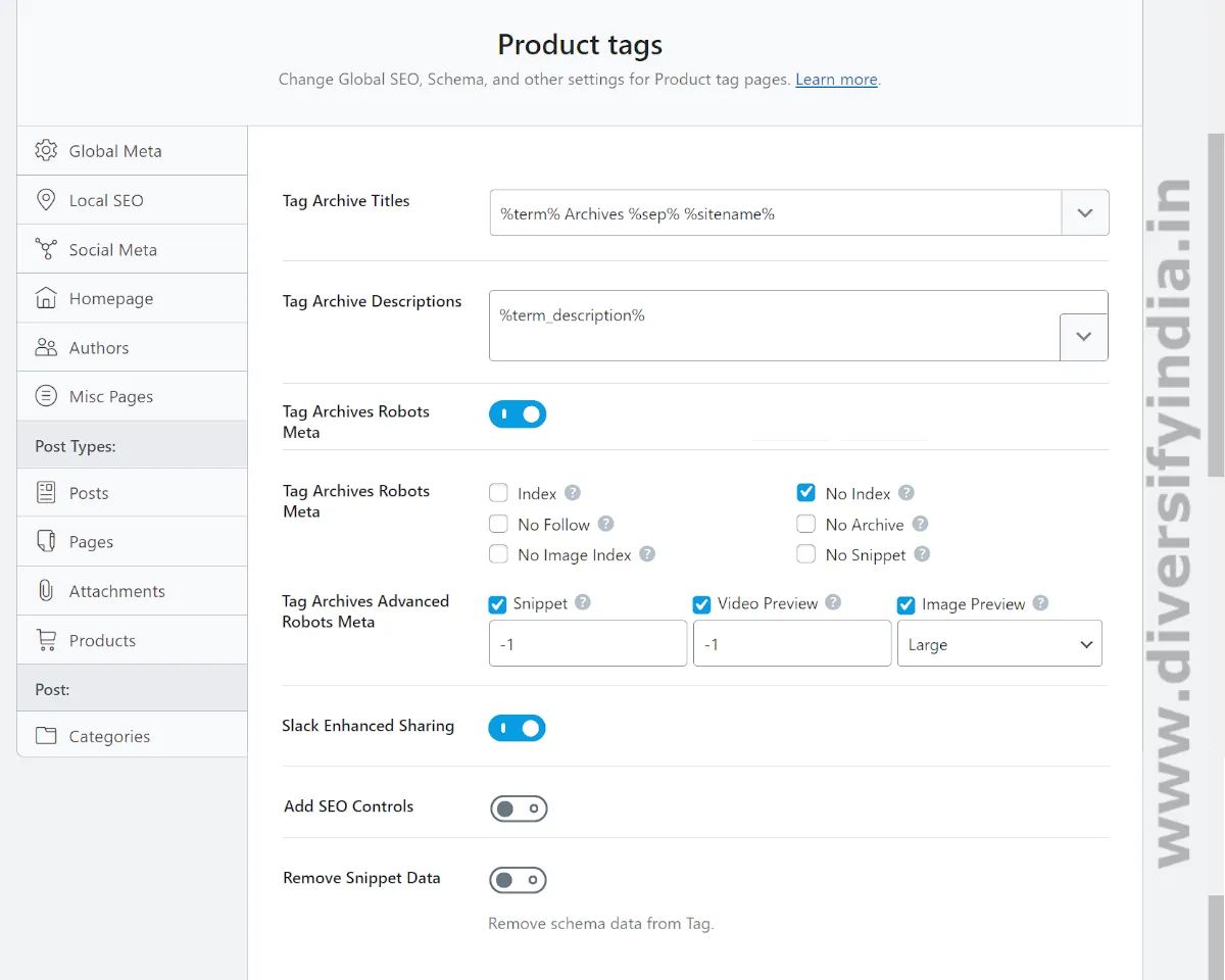 WooCommerce Product Tags Archive SEO