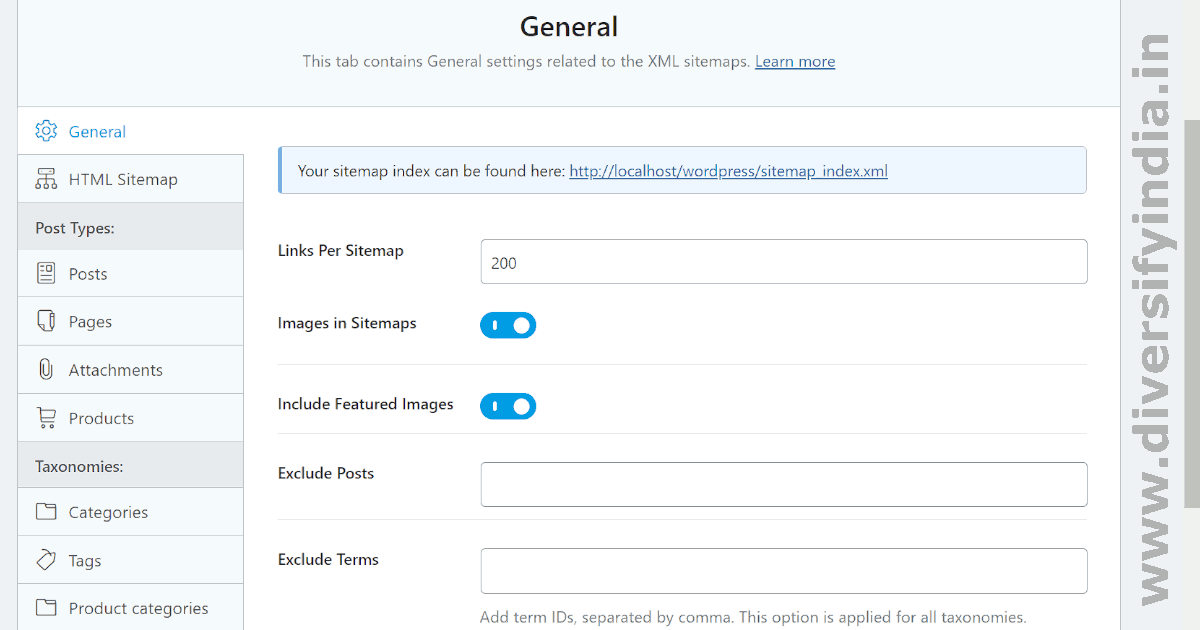 Rank Math SEO Sitemap Setting