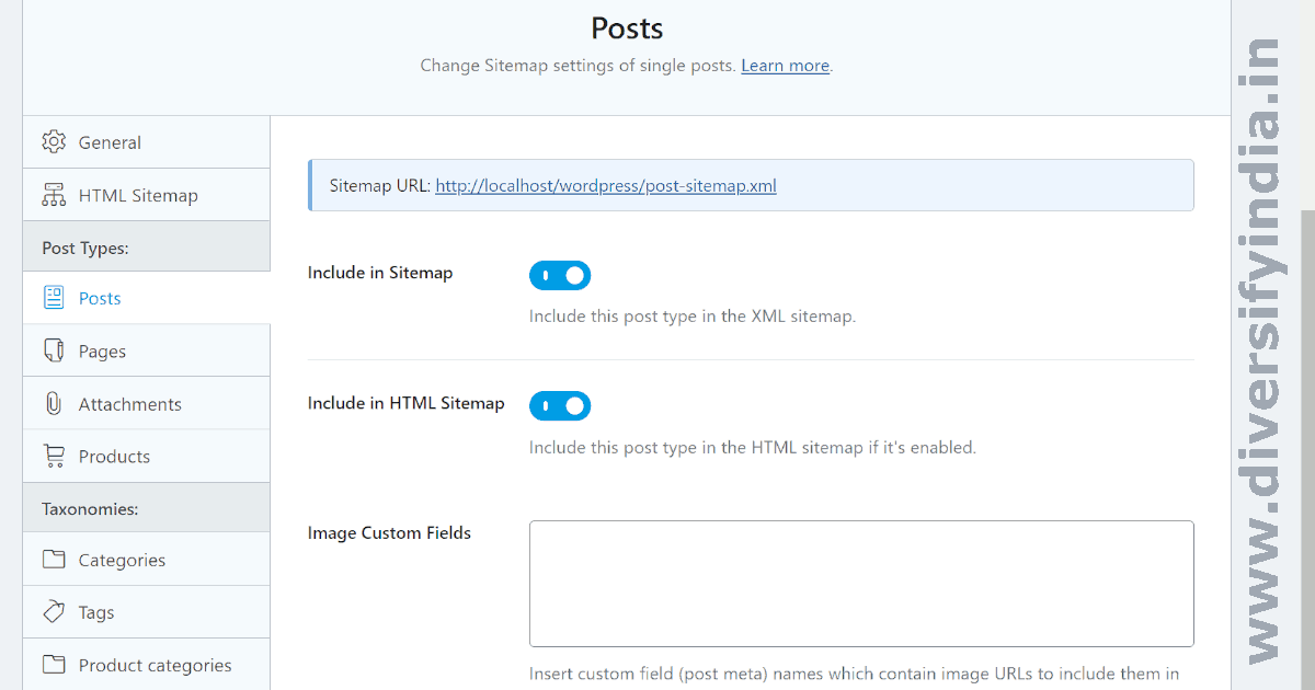 Posts Sitemap Settings for Rank Math SEO