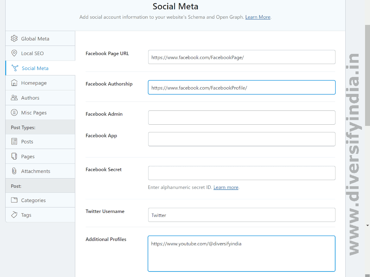 Setup Social Meta of Rank Math SEO