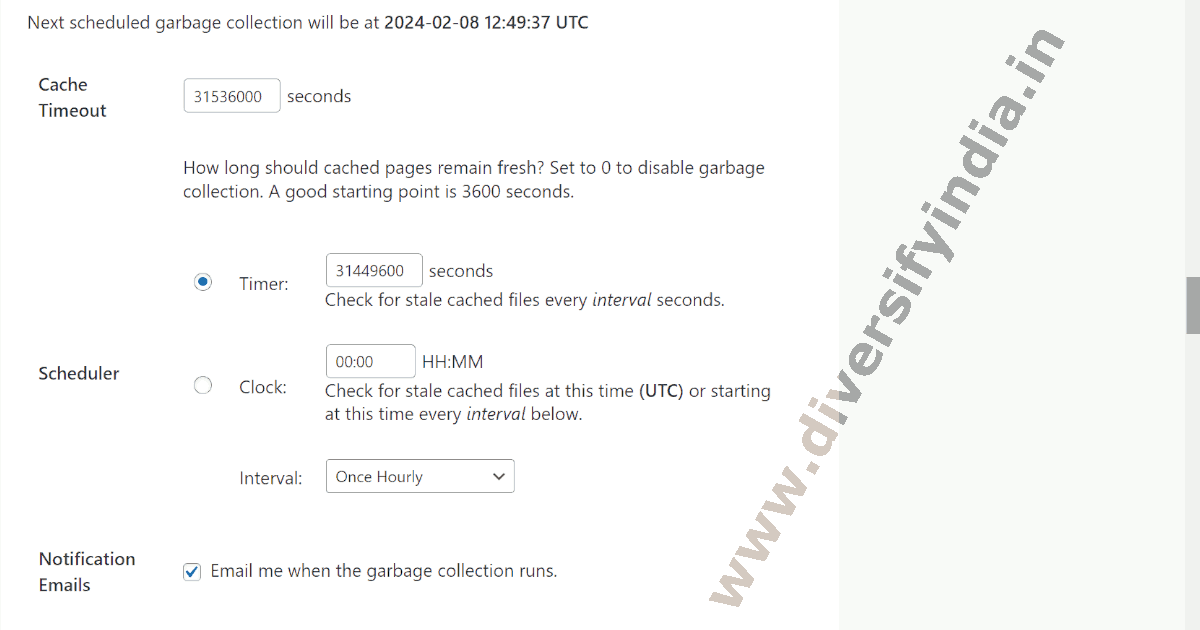 WP Super Cache Timeout Settings