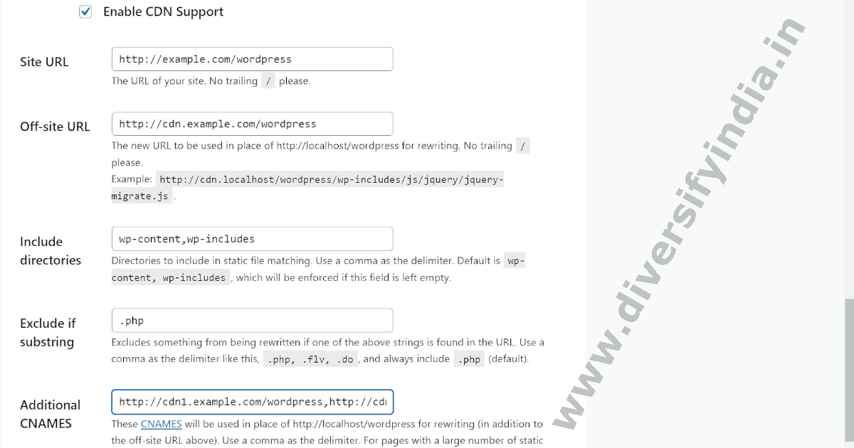 WP Super Cache CDN Configuration