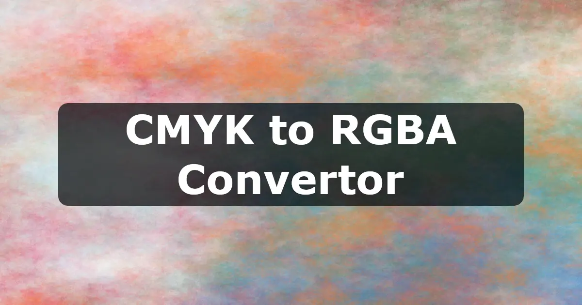 CMYK to RGBA Converter