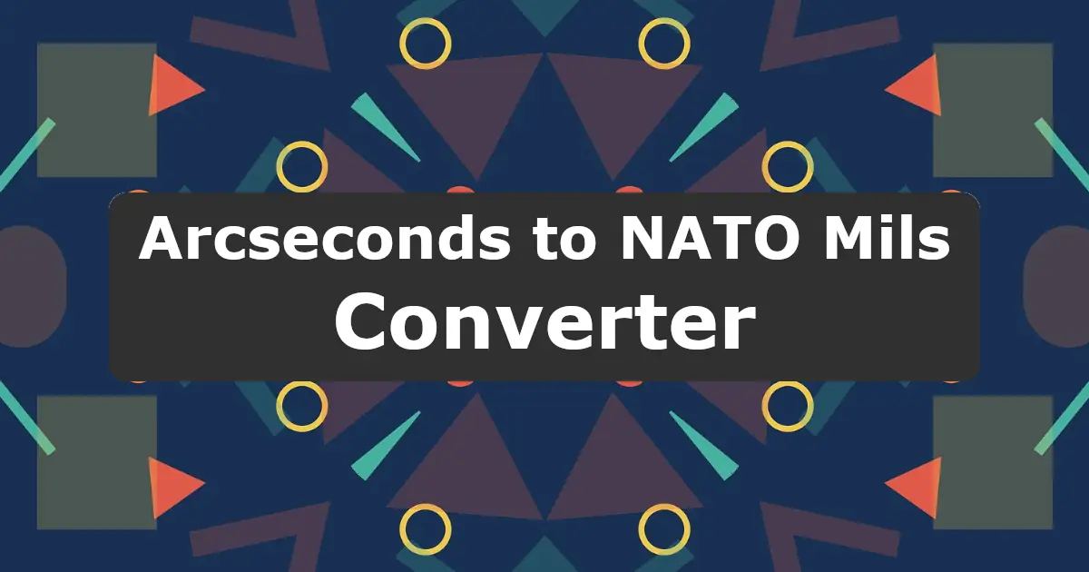 Convert Arcseconds to NATO Mils