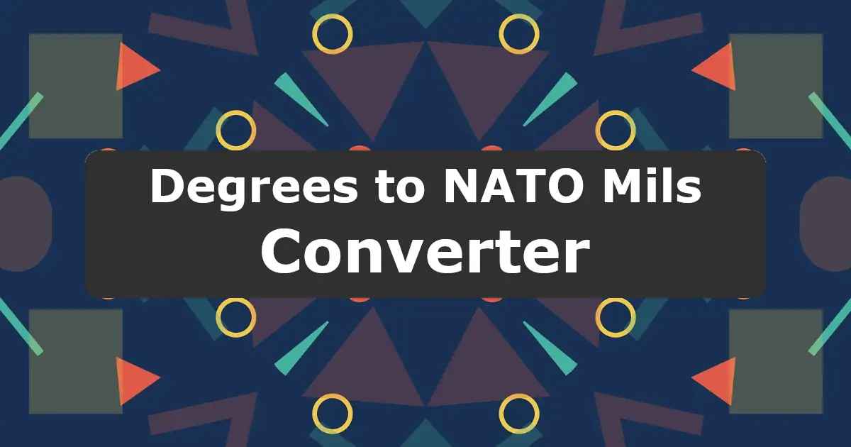 Convert Degrees to NATO Mils