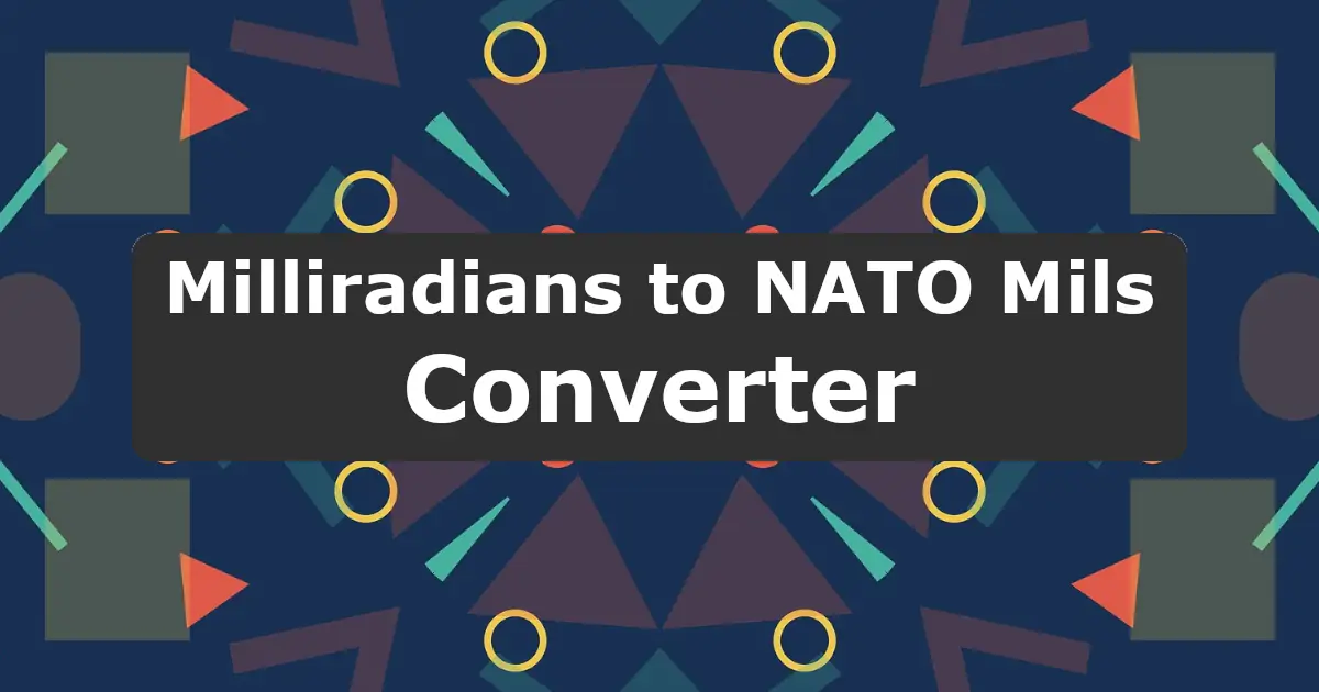 Convert Milliradians to NATO Mils