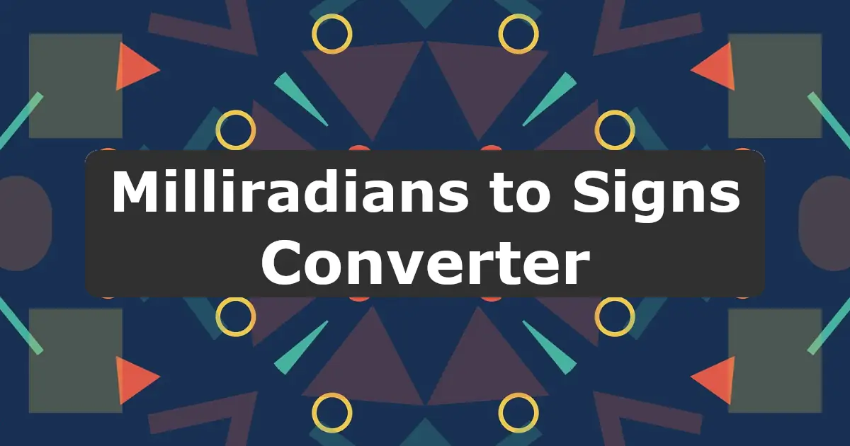 Convert Milliradians to Signs