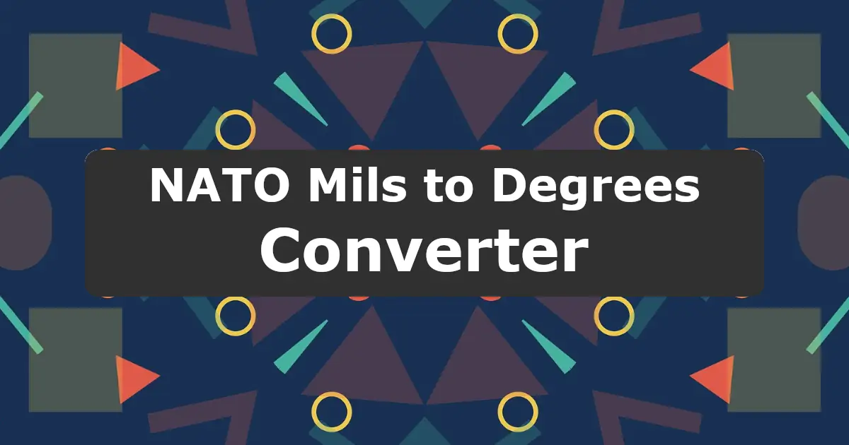 Convert NATO Mils to Degrees