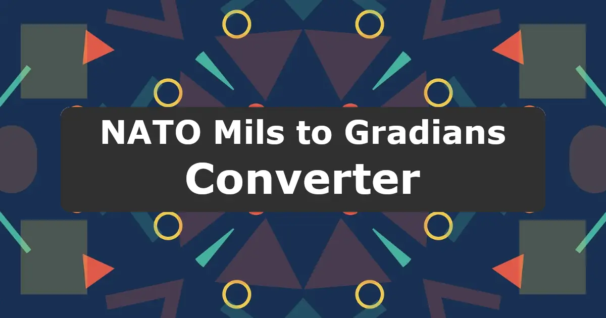 Convert NATO Mils to Gradians