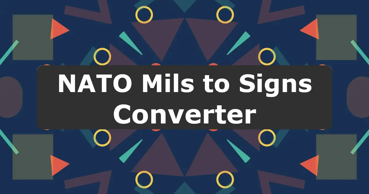 Convert NATO Mils to Signs