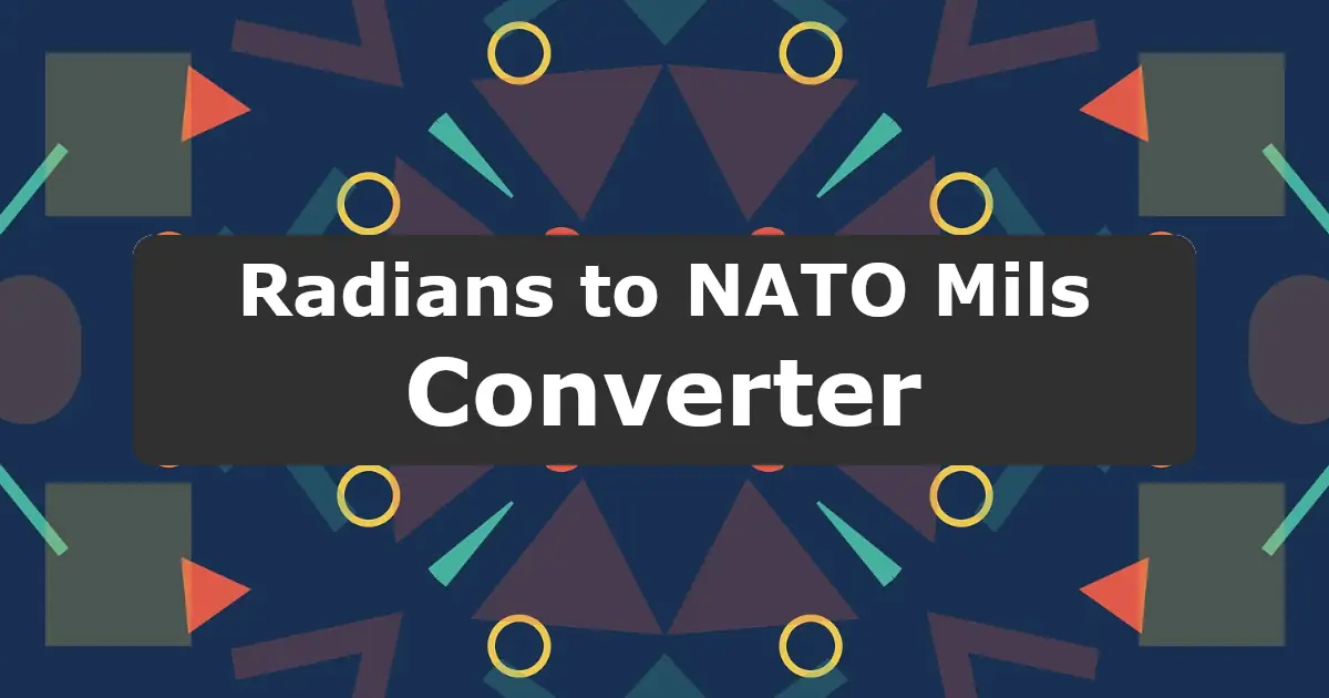 Convert Radians to NATO Mils