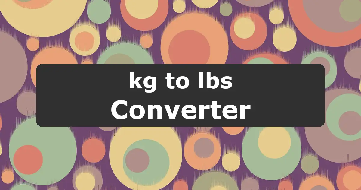 Kilograms to Pounds Converter